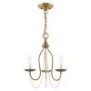 Alessia 3 Light Antique Brass Mini Chandelier by Livex Lighting