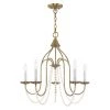 Alessia 5 Light Antique Brass Chandelier by Livex Lighting