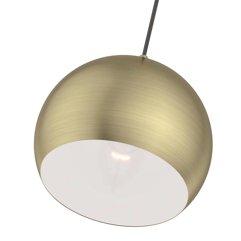 Piedmont 1-light Antique Brass Pendant with Steel Shade by Livex Lighting 4 Piedmont 1-light Antique Brass Pendant with Steel Shade by Livex Lighting - Image 4
