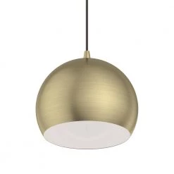 Piedmont 1-light Antique Brass Pendant with Steel Shade by Livex Lighting 9 Piedmont 1-light Antique Brass Pendant with Steel Shade by Livex Lighting -Livex Lighting shop antique brass livex lighting chandeliers 40801 01 4f 1000