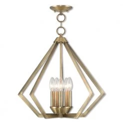 Prism 5 Light Antique Brass Chandelier by Livex Lighting