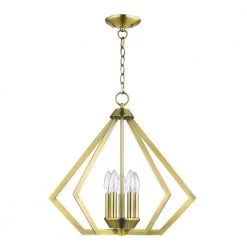 Prism 5 Light Antique Brass Chandelier by Livex Lighting -Livex Lighting shop antique brass livex lighting chandeliers 40925 01 76 1000