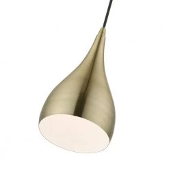 Amador 1-Light Antique Brass Teardrop Pendant by Livex Lighting -Livex Lighting shop antique brass livex lighting chandeliers 40981 01 1f 1000