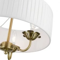Edinburgh 3-Light Antique Brass Pendant Chandelier with Off-White Fabric Shade by Livex Lighting -Livex Lighting shop antique brass livex lighting chandeliers 41773 01 44 1000