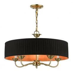 Harrington 5-Light Antique Brass Pendant Chandelier by Livex Lighting -Livex Lighting shop antique brass livex lighting chandeliers 41865 01 c3 1000