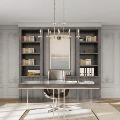 Bancroft 8 Light Antique Brass Linear Chandelier by Livex Lighting -Livex Lighting shop antique brass livex lighting chandeliers 42708 01 1d 1000