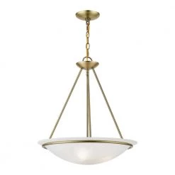 Newburgh 3-Light Antique Brass Pendant with White Alabaster Glass by Livex Lighting 13 Newburgh 3-Light Antique Brass Pendant with White Alabaster Glass by Livex Lighting -Livex Lighting shop antique brass livex lighting chandeliers 4826 01 4f 1000