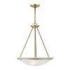 Newburgh 3-Light Antique Brass Pendant with White Alabaster Glass by Livex Lighting