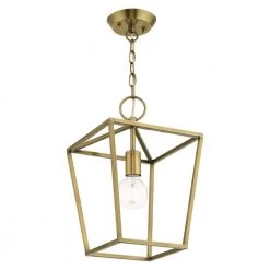 Devone 1 Light Antique Brass Convertible Pendant by Livex Lighting -Livex Lighting shop antique brass livex lighting chandeliers 49432 01 44 1000