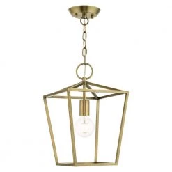 Devone 1 Light Antique Brass Convertible Pendant by Livex Lighting