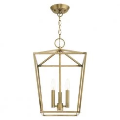 Devone 3 Light Antique Brass Convertible Pendant by Livex Lighting -Livex Lighting shop antique brass livex lighting chandeliers 49433 01 4f 1000