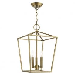 Devone 3 Light Antique Brass Convertible Pendant by Livex Lighting