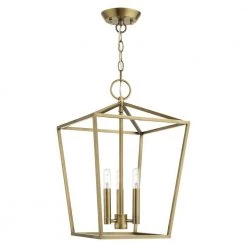 Devone 3 Light Antique Brass Convertible Pendant by Livex Lighting -Livex Lighting shop antique brass livex lighting chandeliers 49433 01 76 1000