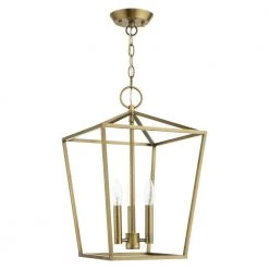 Devone 3 Light Antique Brass Convertible Pendant by Livex Lighting -Livex Lighting shop antique brass livex lighting chandeliers 49433 01 c3 1000
