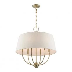 Cartwright 6 Light Antique Brass Pendant Chandelier by Livex Lighting -Livex Lighting shop antique brass livex lighting chandeliers 49446 01 44 1000