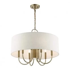 Blossom 7 Light Antique Brass Pendant Chandelier by Livex Lighting -Livex Lighting shop antique brass livex lighting chandeliers 49806 01 44 1000