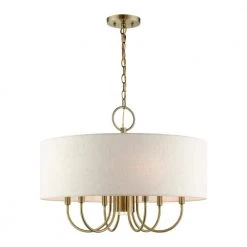 Blossom 7 Light Antique Brass Pendant Chandelier by Livex Lighting
