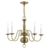Williamsburgh 5 Light Antique Brass Chandelier by Livex Lighting
