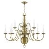 Williamsburgh 12-Light Antique Brass Chandelier by Livex Lighting