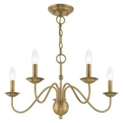 Windsor 5 Light Antique Brass Chandelier by Livex Lighting -Livex Lighting shop antique brass livex lighting chandeliers 52165 01 1f 1000
