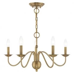 Windsor 5 Light Antique Brass Chandelier by Livex Lighting