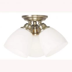 Somerville 3 Light Antique Brass Flush Mount by Livex Lighting