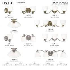 Somerville 3 Light Antique Brass Flush Mount by Livex Lighting -Livex Lighting shop antique brass livex lighting flush mount lights 13664 01 d4 1000