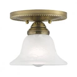 Edgemont 1 Light Antique Brass Semi Flush Mount by Livex Lighting
