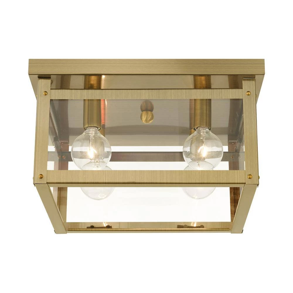 Milford 4 Light Antique Brass Flush Mount by Livex Lighting 9 Milford 4 Light Antique Brass Flush Mount by Livex Lighting - Image 9