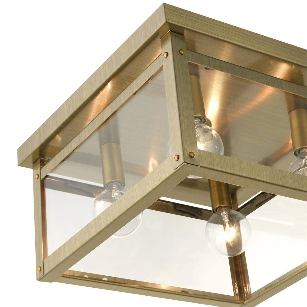 Milford 4 Light Antique Brass Flush Mount by Livex Lighting 11 Milford 4 Light Antique Brass Flush Mount by Livex Lighting - Image 11