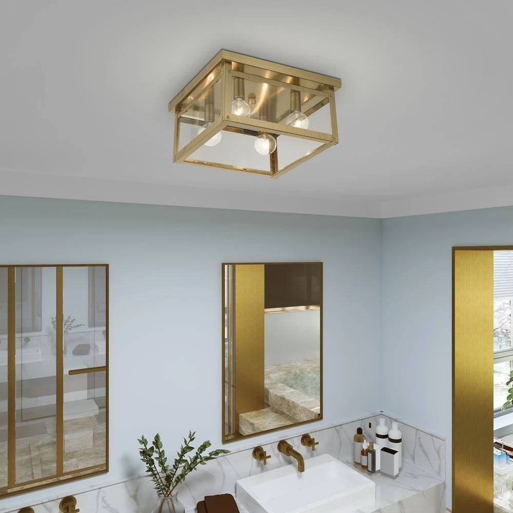 Milford 4 Light Antique Brass Flush Mount by Livex Lighting 2 Milford 4 Light Antique Brass Flush Mount by Livex Lighting - Image 2