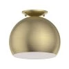Piedmont 10 in. 1-Light Antique Brass Flush Mount by Livex Lighting