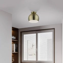 Piedmont 10 in. 1-Light Antique Brass Flush Mount by Livex Lighting 15 Piedmont 10 in. 1-Light Antique Brass Flush Mount by Livex Lighting -Livex Lighting shop antique brass livex lighting flush mount lights 40800 01 76 1000