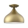 Amador 10 in. 1-Light Antique Brass Semi-Flush Mount by Livex Lighting