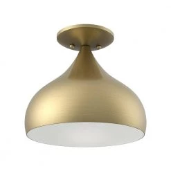 Amador 10 in. 1-Light Antique Brass Semi-Flush Mount by Livex Lighting -Livex Lighting shop antique brass livex lighting flush mount lights 40980 01 c3 1000