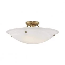 Oasis 4 Light Antique Brass Semi Flush Mount by Livex Lighting