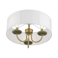 Brookdale 16 in. 3-Light Antique Brass Semi-Flush Mount by Livex Lighting -Livex Lighting shop antique brass livex lighting flush mount lights 42989 01 1f 1000