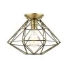 Geometric 1 Light Antique Brass Flush Mount by Livex Lighting