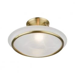 Newburgh 12 in. 2-Light Antique Brass Semi-Flush Mount with White Alabaster Glass by Livex Lighting -Livex Lighting shop antique brass livex lighting flush mount lights 4823 01 44 1000