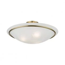 Newburgh 20 in. 3-Light Antique Brass Semi-Flush Mount with White Alabaster Glass by Livex Lighting -Livex Lighting shop antique brass livex lighting flush mount lights 4825 01 44 1000