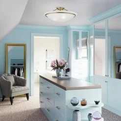 Newburgh 20 in. 3-Light Antique Brass Semi-Flush Mount with White Alabaster Glass by Livex Lighting -Livex Lighting shop antique brass livex lighting flush mount lights 4825 01 66 1000