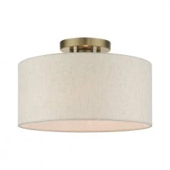 Blossom 1 Light Antique Brass Semi Flush Mount by Livex Lighting