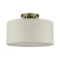 Blossom 1 Light Antique Brass Semi Flush Mount by Livex Lighting -Livex Lighting shop antique brass livex lighting flush mount lights 49809 01 c3 1000