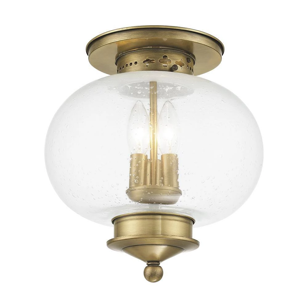 Harbor 3-Light Antique Brass Flush Mount by Livex Lighting 6 Harbor 3-Light Antique Brass Flush Mount by Livex Lighting - Image 6