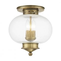 Harbor 3-Light Antique Brass Flush Mount by Livex Lighting