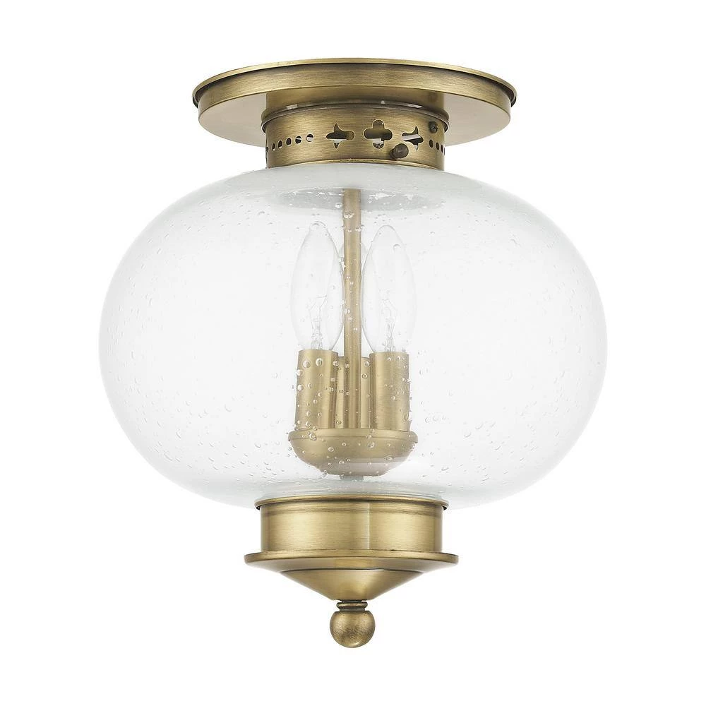 Harbor 3-Light Antique Brass Flush Mount by Livex Lighting 4 Harbor 3-Light Antique Brass Flush Mount by Livex Lighting - Image 4