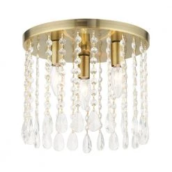 Elizabeth 3 Light Antique Brass Flush Mount by Livex Lighting