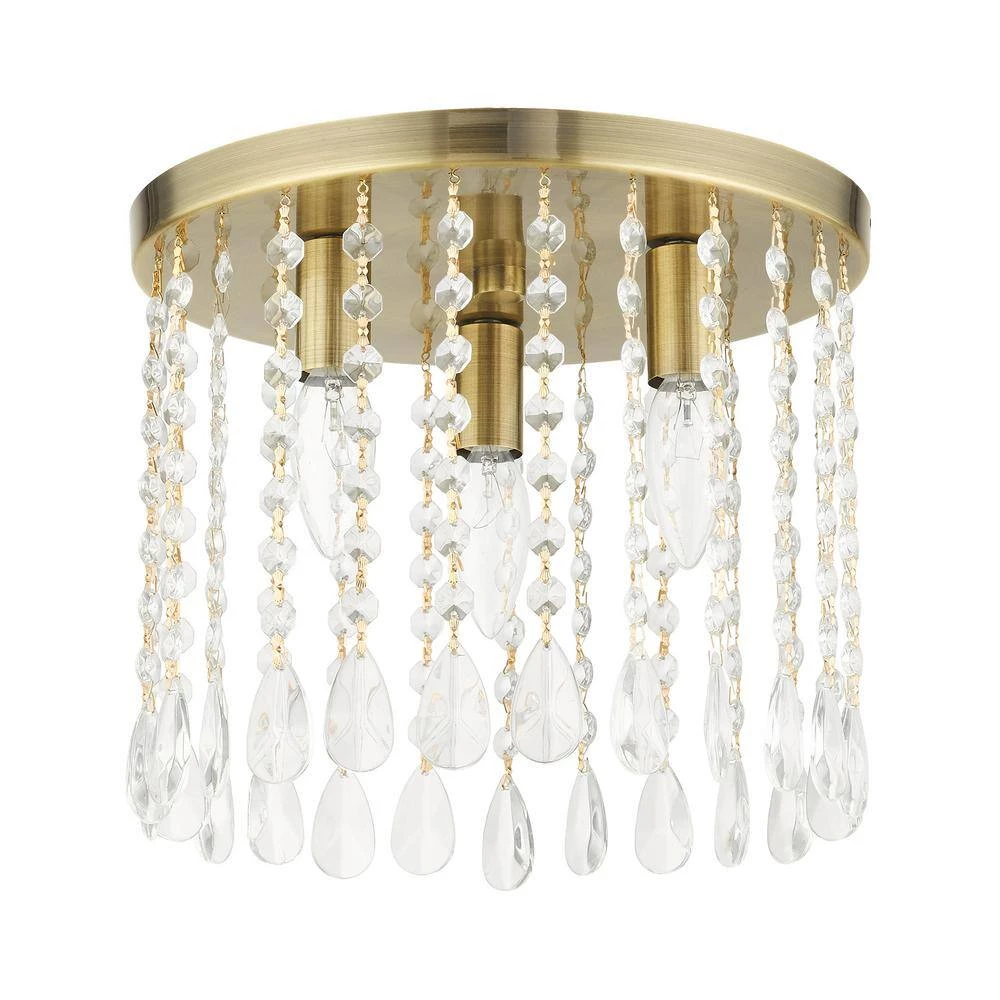 Elizabeth 3 Light Antique Brass Flush Mount by Livex Lighting 8 Elizabeth 3 Light Antique Brass Flush Mount by Livex Lighting - Image 8