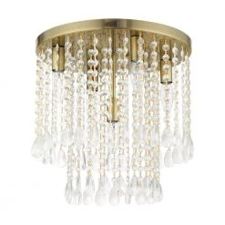 Elizabeth 5 Light Antique Brass Flush Mount by Livex Lighting