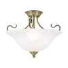 Coronado 3 Light Antique Brass Semi Flush Mount by Livex Lighting